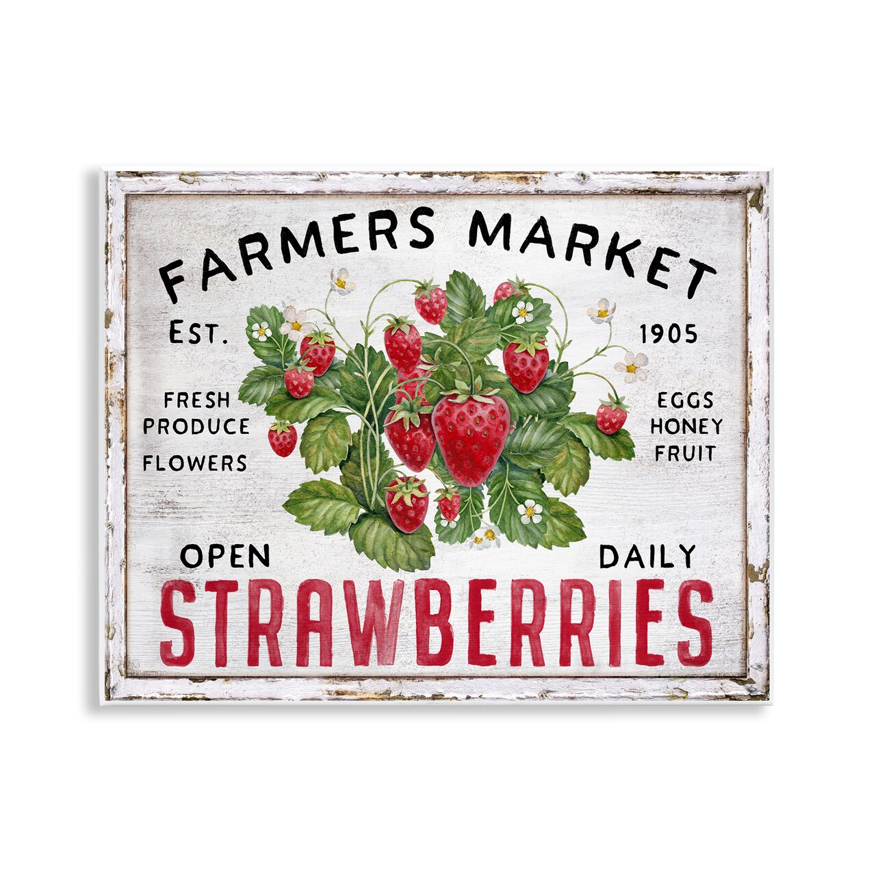 Stupell Industries Farmers Market Strawberries Wall Plaque Art Design by Creatif Belle